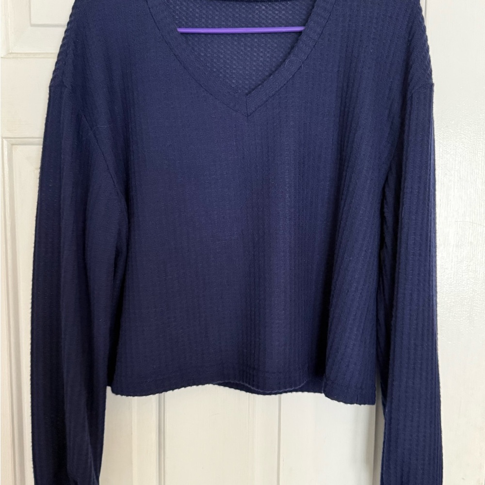 SHEIN Navy V-Neck Sweater